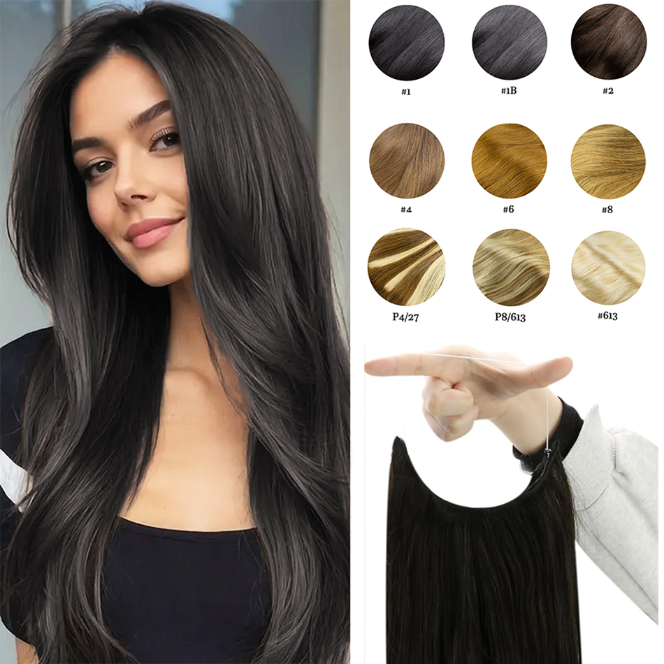 Monofilament Line - Straight Fish Line Human Hair Extensions