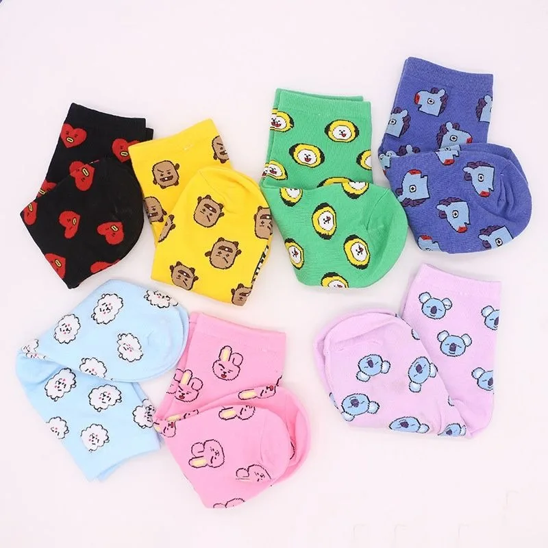 Kawaii BT21 Cartoon Socks Cute - Tippet Line 리뷰 및 가격