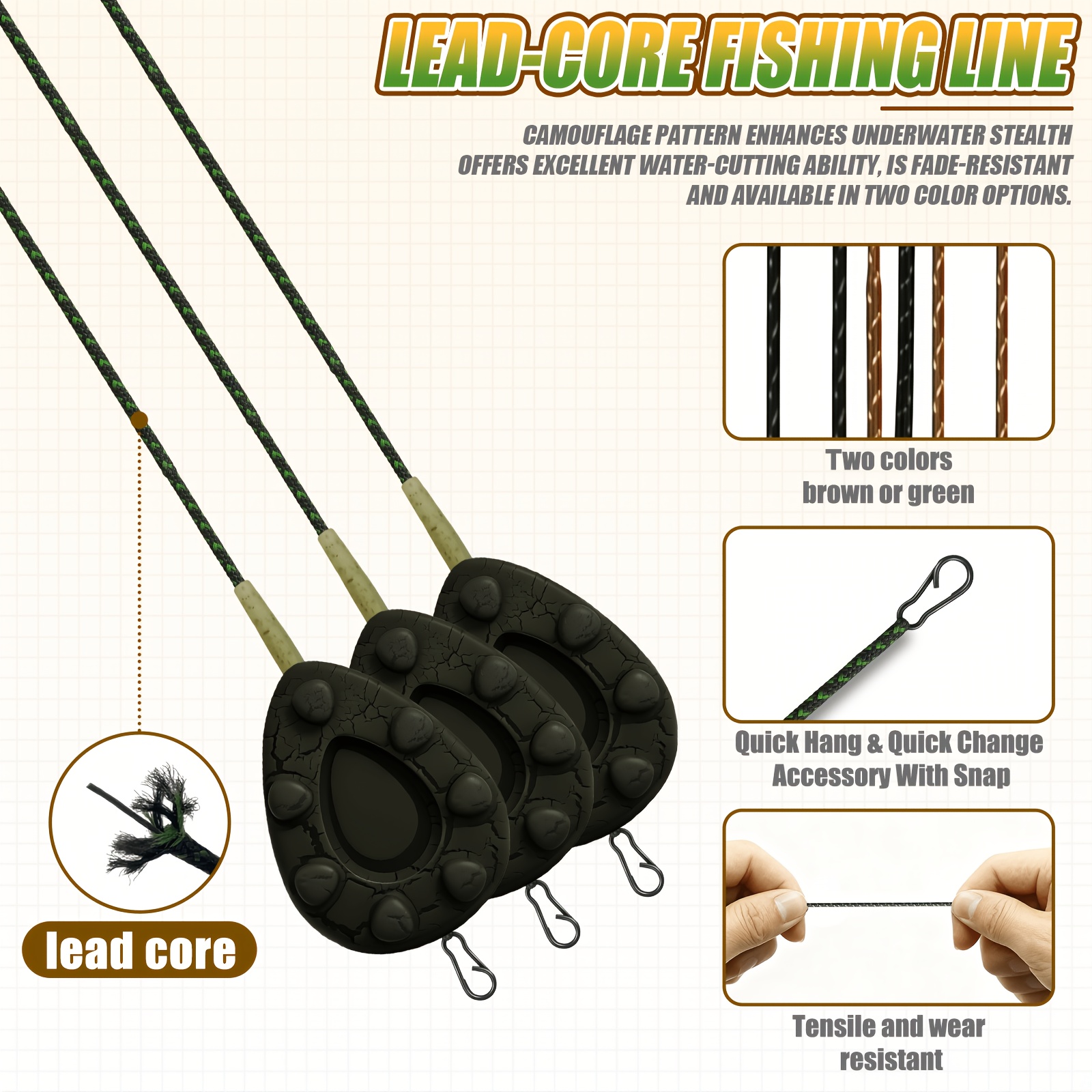 Carp Fishing Leadcore Leaders  - Leader Line 리뷰 및 가격