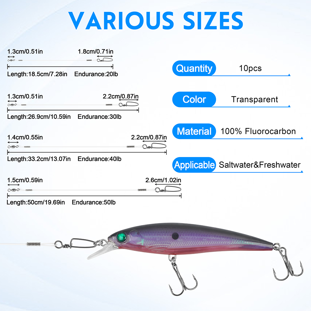 10Pcs Fluorocaron Fishing Lead - Fluorocarbon Line 리뷰 및 가격