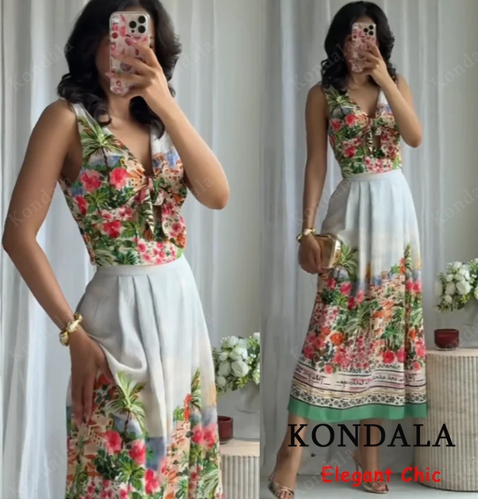 Summer Holidays Printed Skirt  - Fly Line 리뷰 및 가격